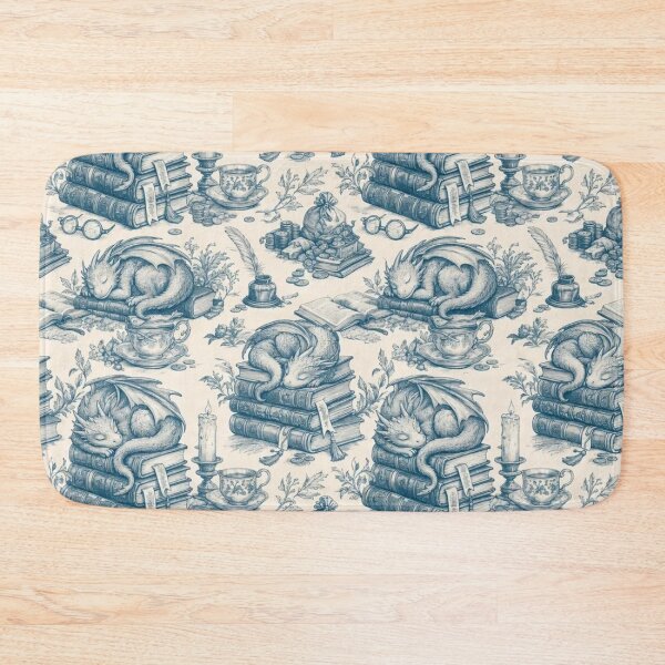Item preview, Book Dragon Sleeping Hoard Toile Pattern Cozy Fantasy designed and sold by StickyGuys.