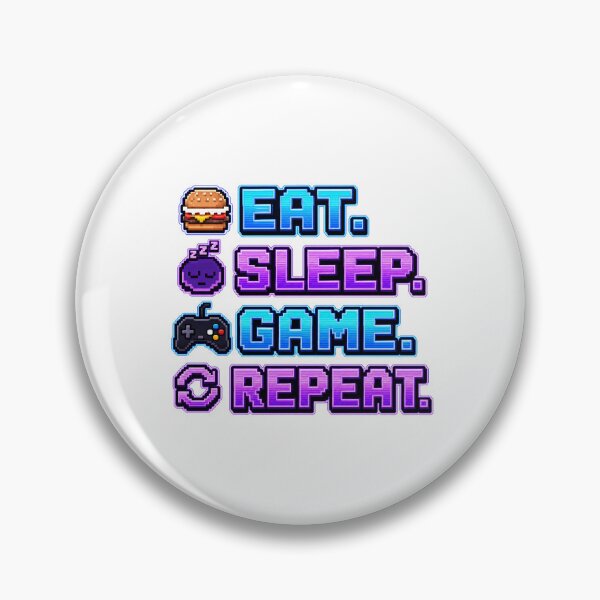 Item preview, gamer play Eat Sleep Game Repeat Neon Pixel Gamer Design designed and sold by Uglyandcute.
