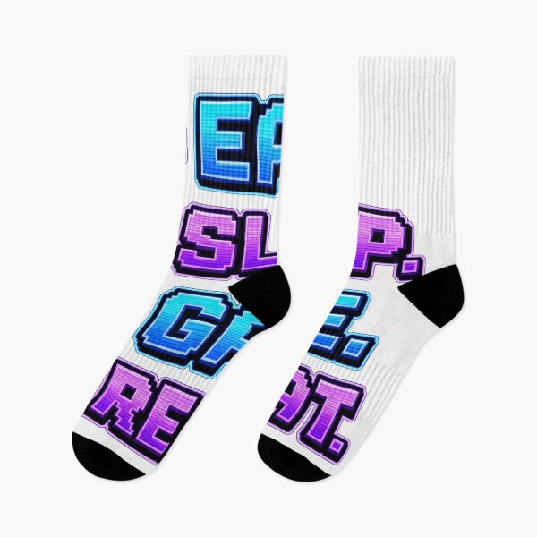 Aperçu de l'œuvre Jeu Manger Dormir Rejouer Recommencer Design de joueur Neon Pixel créée et vendue par Uglyandcute.