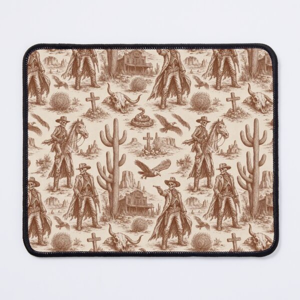 Item preview, Skeleton Cowboy Gothic Western Toile Pattern Vintage Desert designed and sold by StickyGuys.