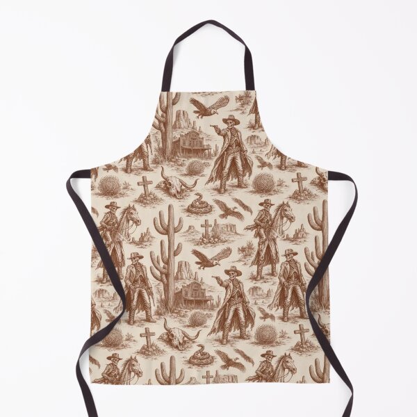 Item preview, Skeleton Cowboy Gothic Western Toile Pattern Vintage Desert designed and sold by StickyGuys.