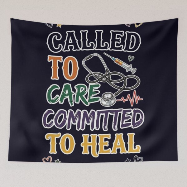 Item preview, Called To Care Committed To Heal Funny Nurse Healthcare Worker Gift Tshirt designed and sold by HopeAndHustle.