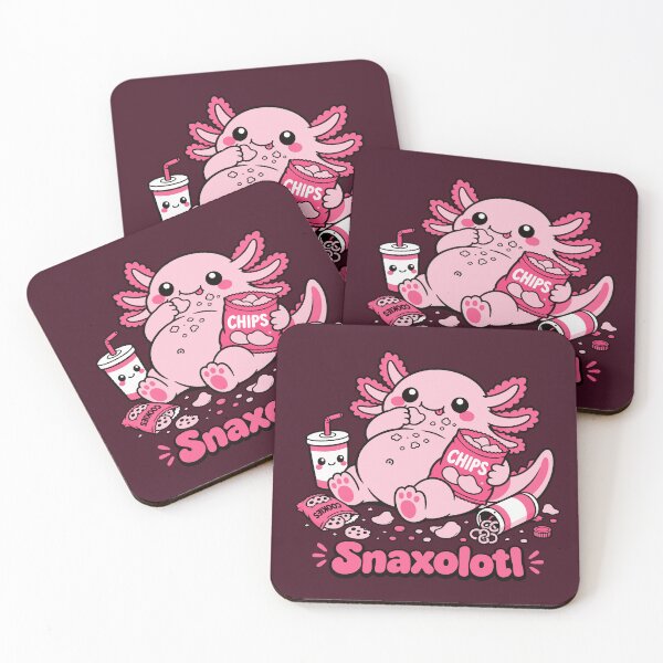 Item preview, Snaxolotl - Cute Chubby Kawaii Axolotl Eating Snacks designed and sold by Vanilla-Girl.