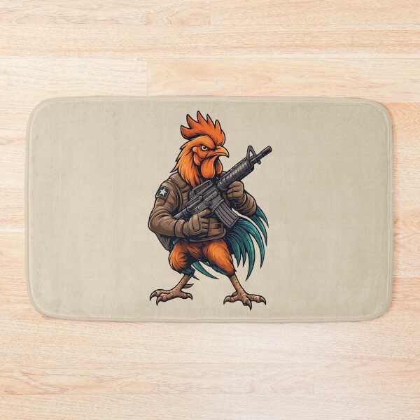 Item preview, Badass Tactical Rooster Soldier Combat Chicken Rifle Vector designed and sold by BreezifyDesignStudio.