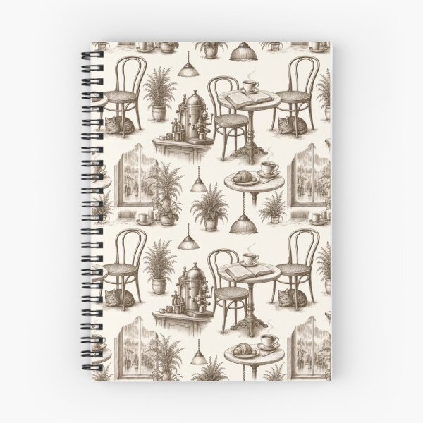 Item preview, Cozy Coffee Shop Reading Toile Pattern Vintage Café designed and sold by StickyGuys.