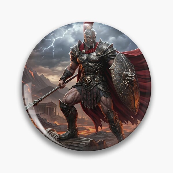Item preview, Epic Spartan Warrior Red Cape Battlefield designed and sold by GalleryBrisArt.