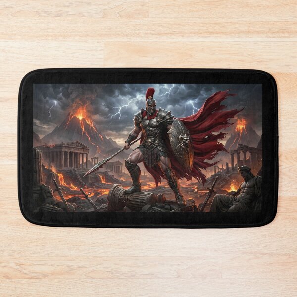 Item preview, Epic Spartan Warrior Red Cape Battlefield designed and sold by GalleryBrisArt.