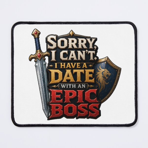 Item preview, gamer play Sorry I Can't I Have a Date With an Epic Boss RPG Gamer Design designed and sold by Uglyandcute.