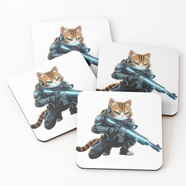 Item preview, Cyber-Sniper Felis Nigripes - Elite Tactical Cat Warrior designed and sold by ABYSSLAB.