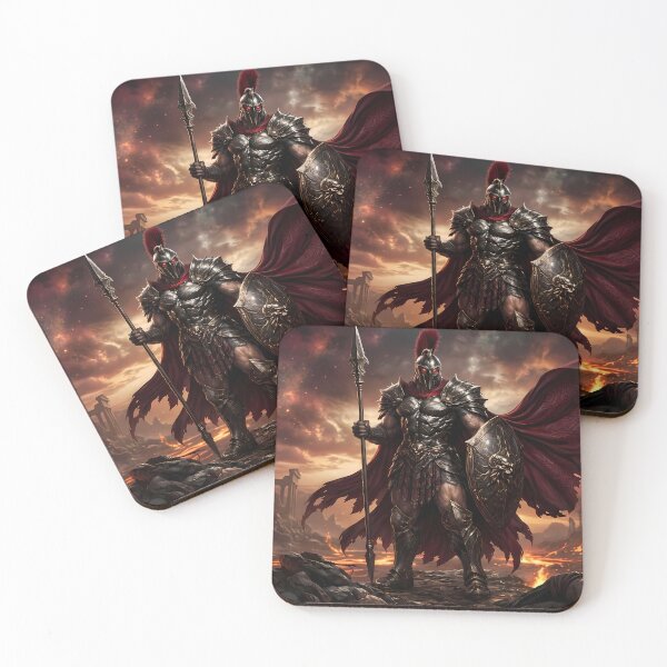 Item preview, Epic Spartan Warrior Red Cape Battlefield designed and sold by GalleryBrisArt.