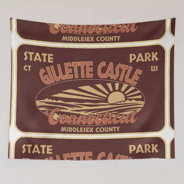 Item preview, Gillette Castle State Park, Middlesex County, Connecticut, badge design designed and sold by Wanderful-roads.