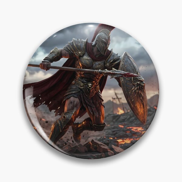 Item preview, Epic Spartan Warrior Red Cape Battlefield designed and sold by GalleryBrisArt.