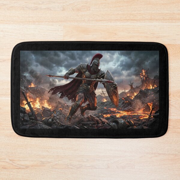 Item preview, Epic Spartan Warrior Red Cape Battlefield designed and sold by GalleryBrisArt.