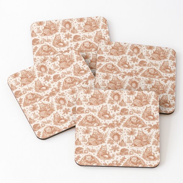 Item preview, Cozy Fox Winter Reading Toile Pattern Vintage Woodlan designed and sold by StickyGuys.
