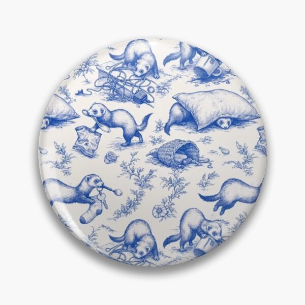 Item preview, Chaotic Ferret Dopamine Menu Toile Pattern Funny Vintage designed and sold by StickyGuys.