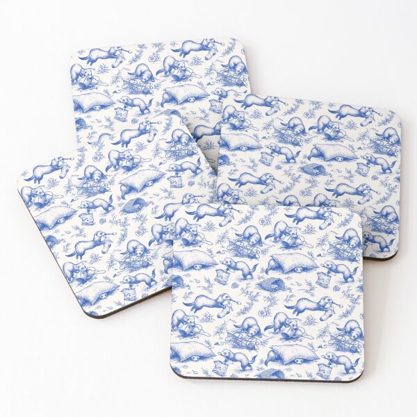 Item preview, Chaotic Ferret Dopamine Menu Toile Pattern Funny Vintage designed and sold by StickyGuys.