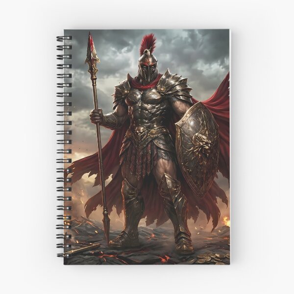 Item preview, Epic Spartan Warrior Red Cape Battlefield designed and sold by GalleryBrisArt.