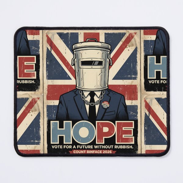 Item preview, Hope Vote for a Future Without Rubbish Vintage Political Satire Poster Funny Trash Can Helmet Election Humor Sticker designed and sold by Bhaskar Digital Art.