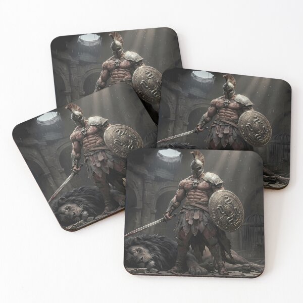 Item preview, Epic Spartan Warrior Red Cape Battlefield designed and sold by GalleryBrisArt.
