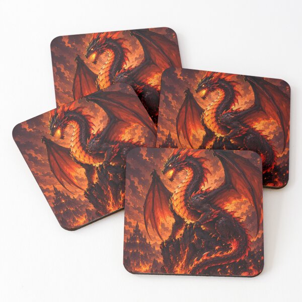 Item preview, Inferno Guardian | Epic Fire Dragon Fantasy Digital Art | Dark Magic Creature Illustration designed and sold by Strange man.