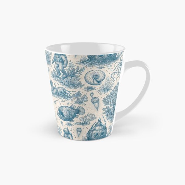 Item preview, Bioluminescent Deep Sea Toile Pattern Vintage Ocean designed and sold by StickyGuys.