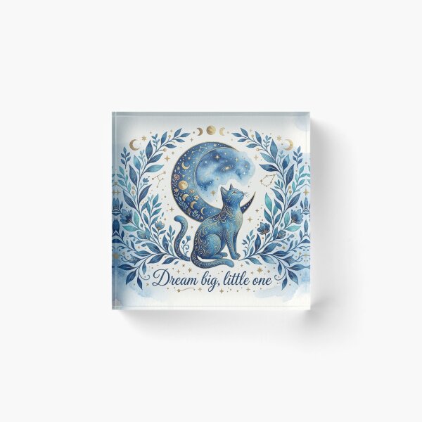 Item preview, Dream Big Little One Celestial Cat and Moon designed and sold by DreamyBrushArt.