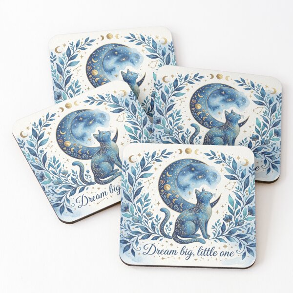 Item preview, Dream Big Little One Celestial Cat and Moon designed and sold by DreamyBrushArt.