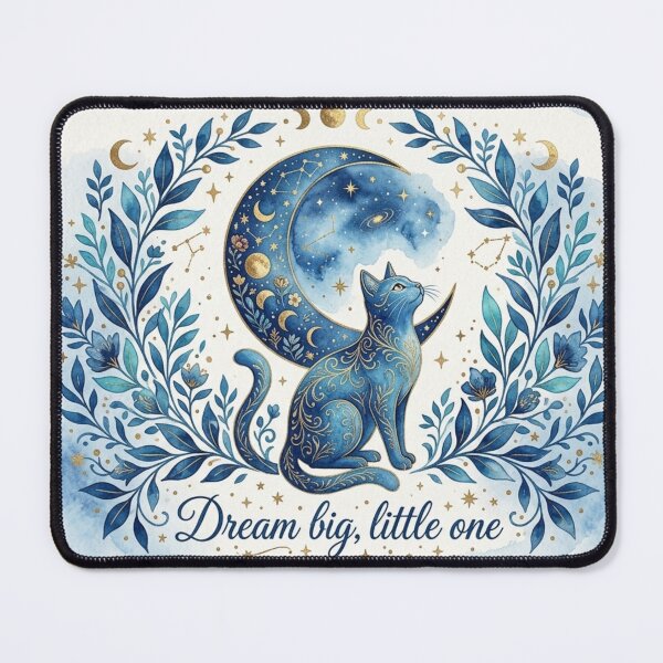 Item preview, Dream Big Little One Celestial Cat and Moon designed and sold by DreamyBrushArt.