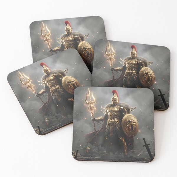 Item preview, Epic Spartan Warrior Red Cape Battlefield designed and sold by GalleryBrisArt.