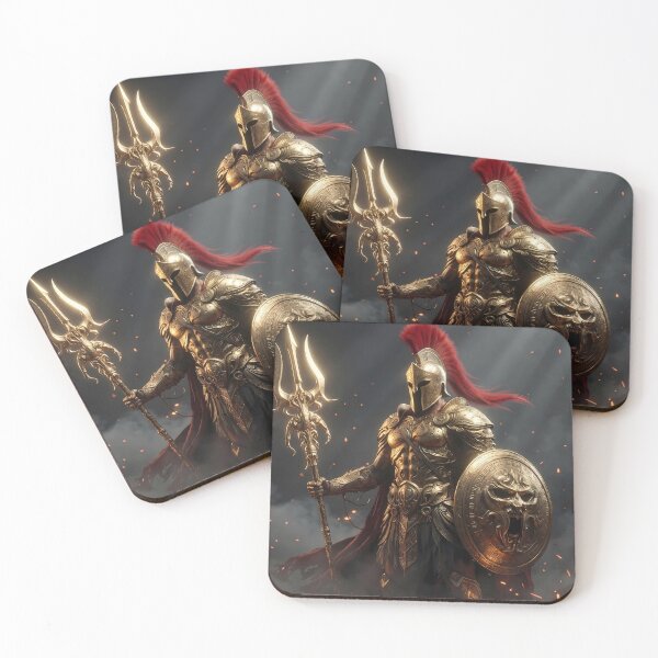 Item preview, Epic Spartan Warrior Red Cape Battlefield designed and sold by GalleryBrisArt.