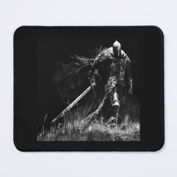 Item preview, Dark Medieval Knight with Sword Black and White Gothic Fantasy Art designed and sold by inkoutninja.