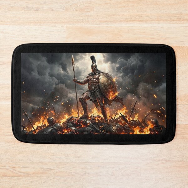 Item preview, Epic Spartan Warrior Red Cape Battlefield designed and sold by GalleryBrisArt.