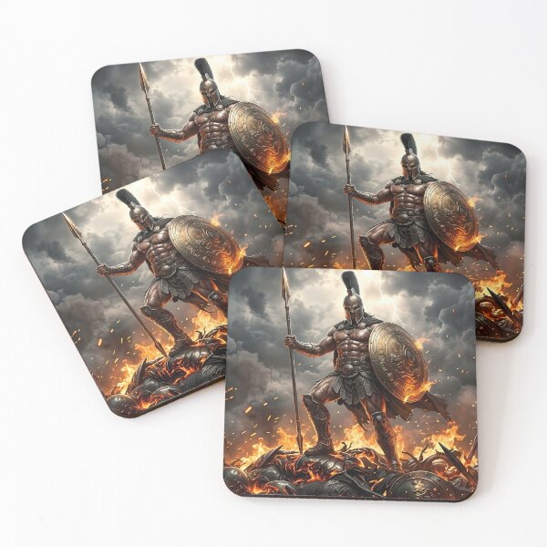 Item preview, Epic Spartan Warrior Red Cape Battlefield designed and sold by GalleryBrisArt.