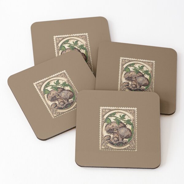 Item preview, Mushroom Vintage Postage Stamp - quilled effect designed and sold by LottiesLuck.