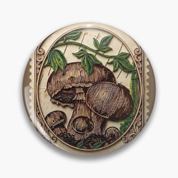 Item preview, Mushroom Vintage Postage Stamp - quilled effect designed and sold by LottiesLuck.