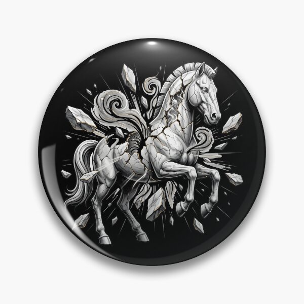 Item preview, Shattering Stone Horse Statue Illustration with Swirling Energy designed and sold by Clay Artista.
