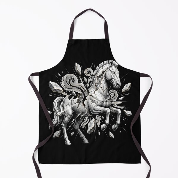 Item preview, Shattering Stone Horse Statue Illustration with Swirling Energy designed and sold by Clay Artista.