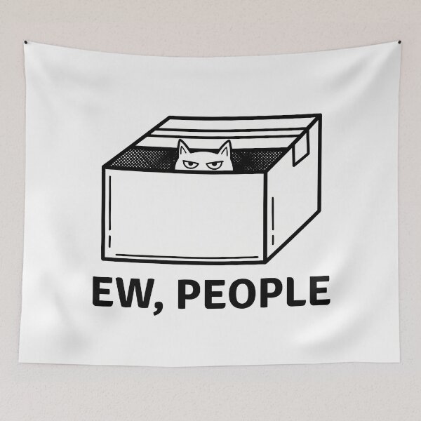 Item preview, Grumpy Cat In Box Ew People Funny Introvert Anti Social Humor designed and sold by WorldShop17.