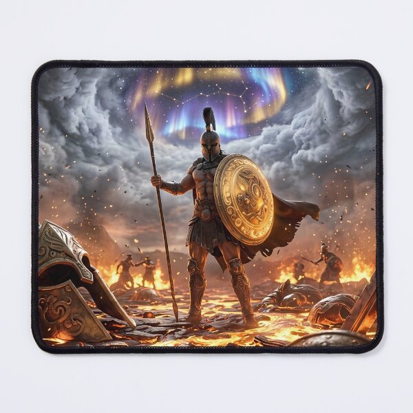 Item preview, Epic Spartan Warrior Red Cape Battlefield designed and sold by GalleryBrisArt.