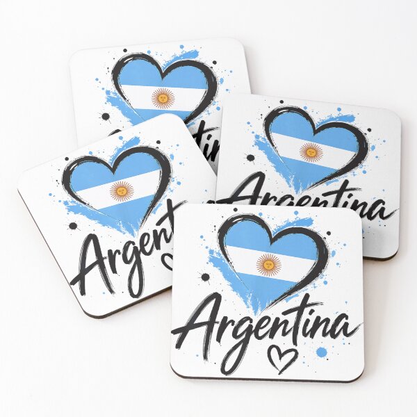 Item preview, Argentina Heart Flag Patriotic Love Country Pride National Spirit designed and sold by Serene woods.
