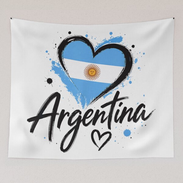 Item preview, Argentina Heart Flag Patriotic Love Country Pride National Spirit designed and sold by Serene woods.