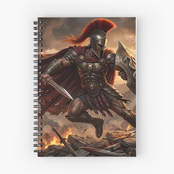 Item preview, Epic Spartan Warrior Red Cape Battlefield designed and sold by GalleryBrisArt.