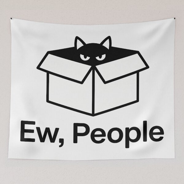 Item preview, Grumpy Cat In Box Ew People Funny Introvert Anti Social Humor designed and sold by WorldShop17.