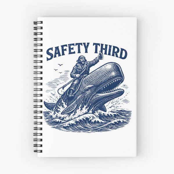 Item preview, Safety Third Funny Whale Rider Adventure Vintage Ocean Graphic Design designed and sold by River Silva.