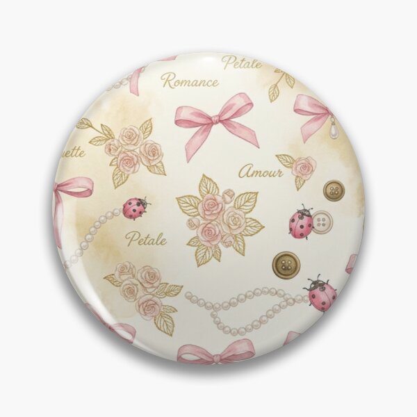 Item preview, Vintage Pink Ribbons and Ladybugs designed and sold by purplesensation.
