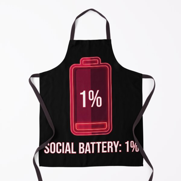 Item preview, 1 Percent Social Battery Empty Funny Introvert Warning Graphic designed and sold by WorldShop17.