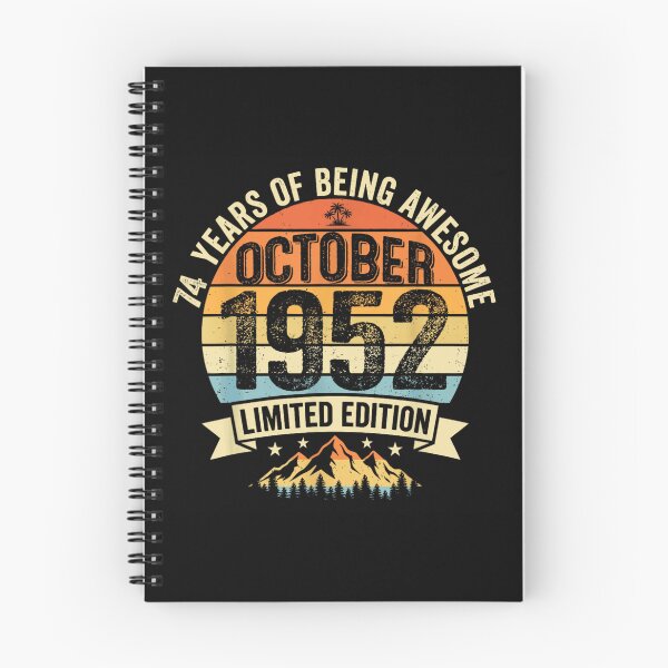 Item preview, 74 Years Of Being Awesome October 1952 Birthday Celebration Gift designed and sold by Taniyah Gomes.
