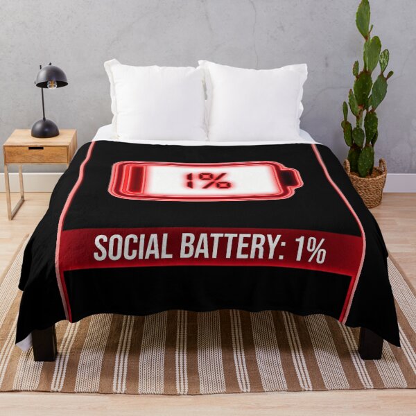 Item preview, 1 Percent Social Battery Empty Funny Introvert Warning Graphic designed and sold by WorldShop17.