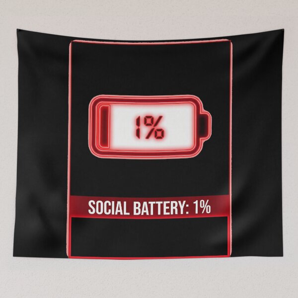 Item preview, 1 Percent Social Battery Empty Funny Introvert Warning Graphic designed and sold by WorldShop17.