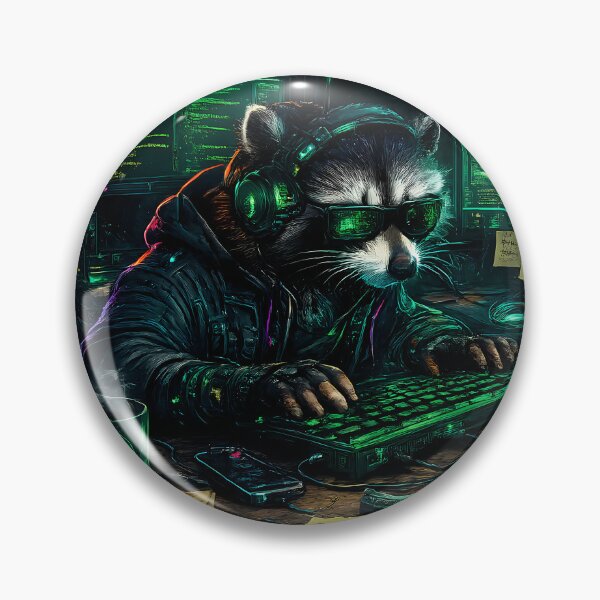 Item preview, Cyberpunk Raccoon Programmer designed and sold by OddPairStudio.